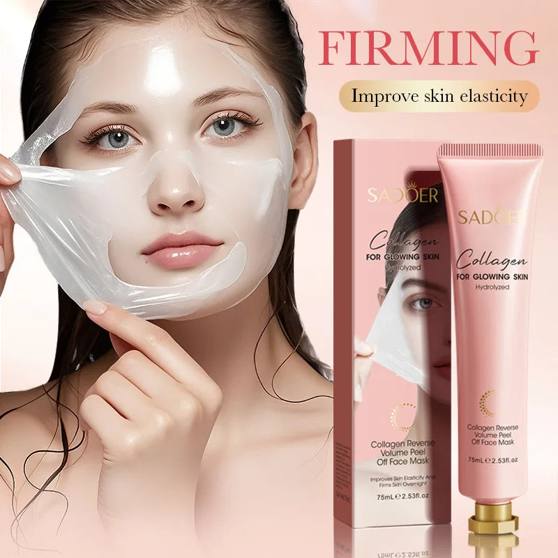 75ml Collagen Peel-Off Mask, Moisturizing and Easy-To-Apply, Multi-Effect Nourishment for the Skin, Firming, Lifting, and Reducing Fine Lines, Improving Skin Elasticity, Making the Skin Elastic, Delicate, and Smooth.