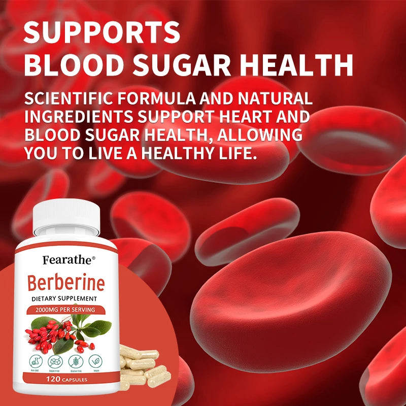 Berberine Capsules 2000mg - Cardiovascular and Digestive Health,Balance Liver Health Digestion,Non-GMO
