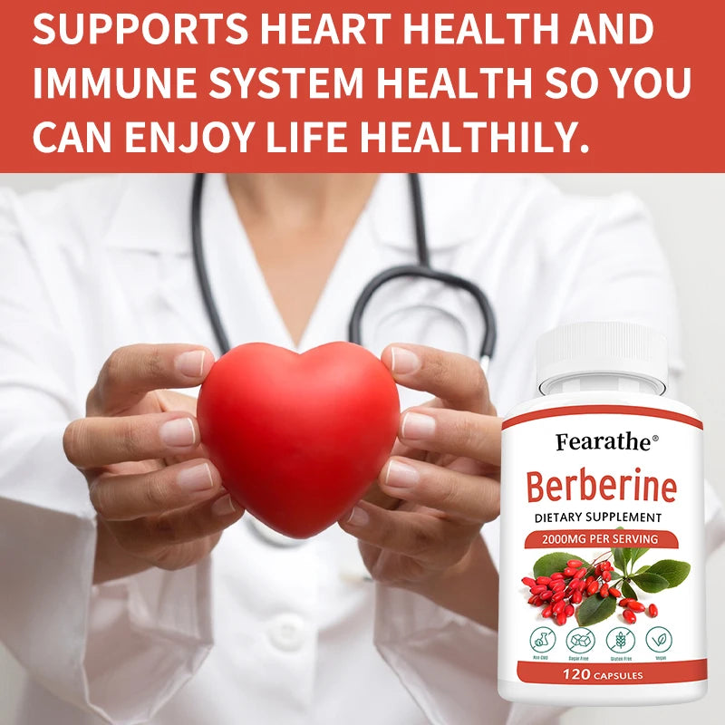 Berberine Capsules 2000mg - Cardiovascular and Digestive Health,Balance Liver Health Digestion,Non-GMO