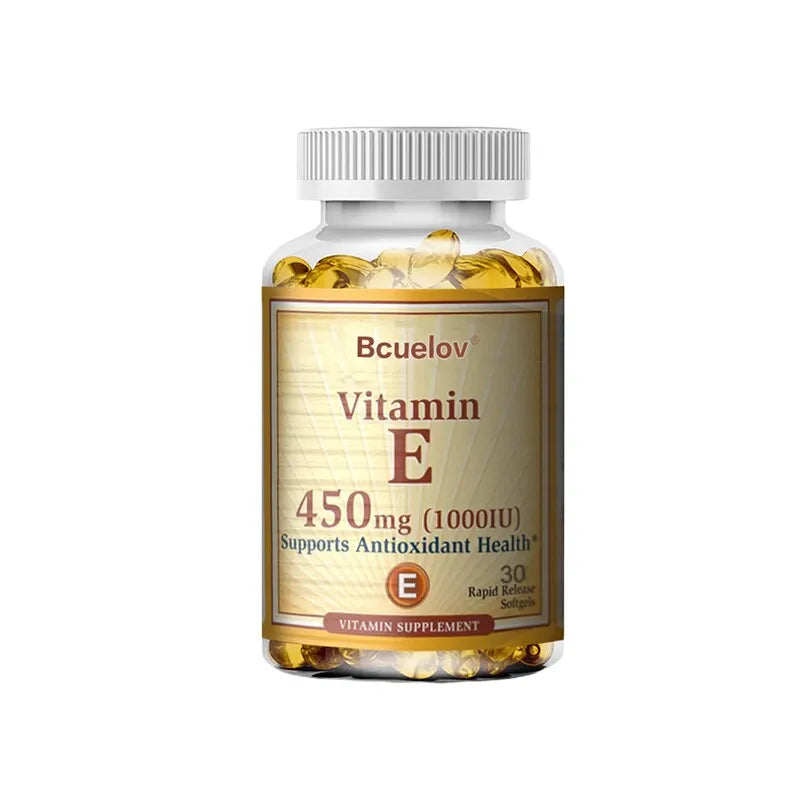Vitamin E 1000IU Capsules - Supports Skin, Cardiovascular Health, Boosts Immunity, Anti-aging, Skin Health