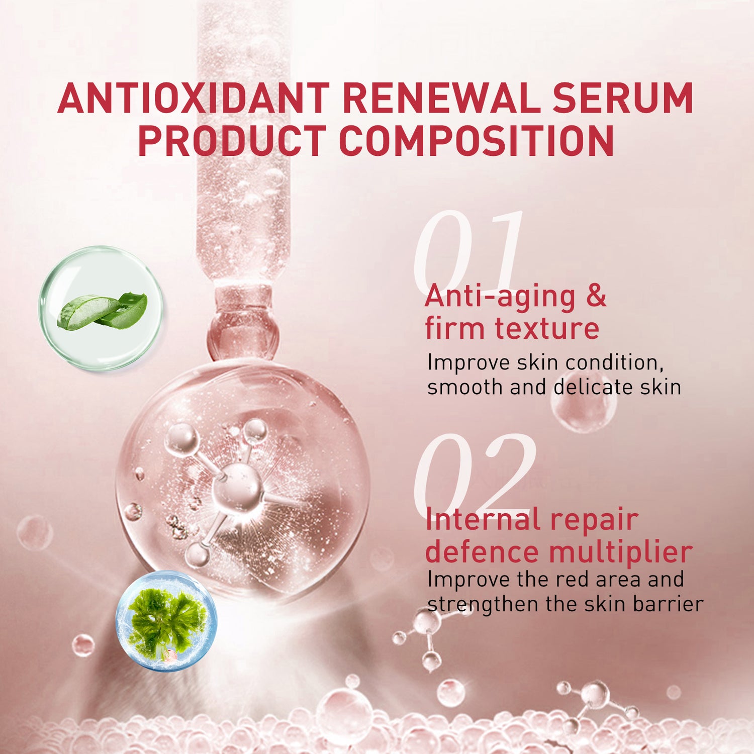 West&amp;Month Antioxidant Renewal Serum, Tighten Facial Skin, Lighten Lines, Moisturize And Prevent Aging Serum