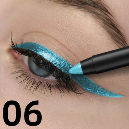 10-color 1pc colorful eyeliner pen,high pigmented waterproof  pearly shimmer metallic smokey punk gothic style eyeliner makeup