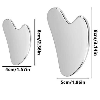 1pieces Stainless Steel GuaSha Massage Tool Gua Sha Board Beauty Skin Care Facial Tool Natural Universal Facial Silver Metal