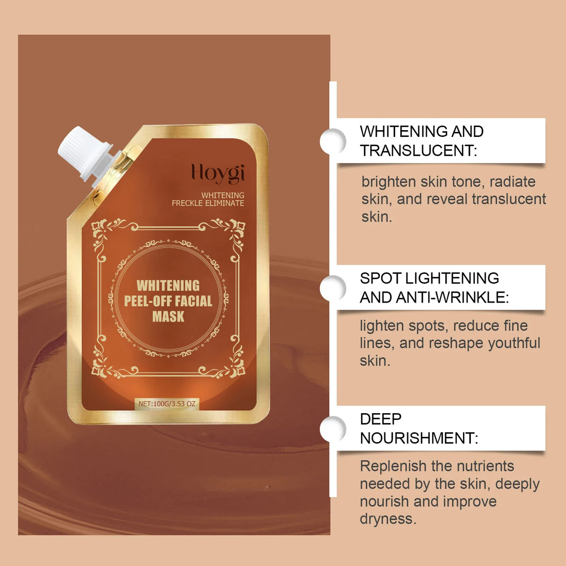 Brightening Peel off Mask Fade Dark Spot Blackhead Remover Deep Cleansing Hydrating Smooth Rejuvenation Moisturizing Jelly Mask