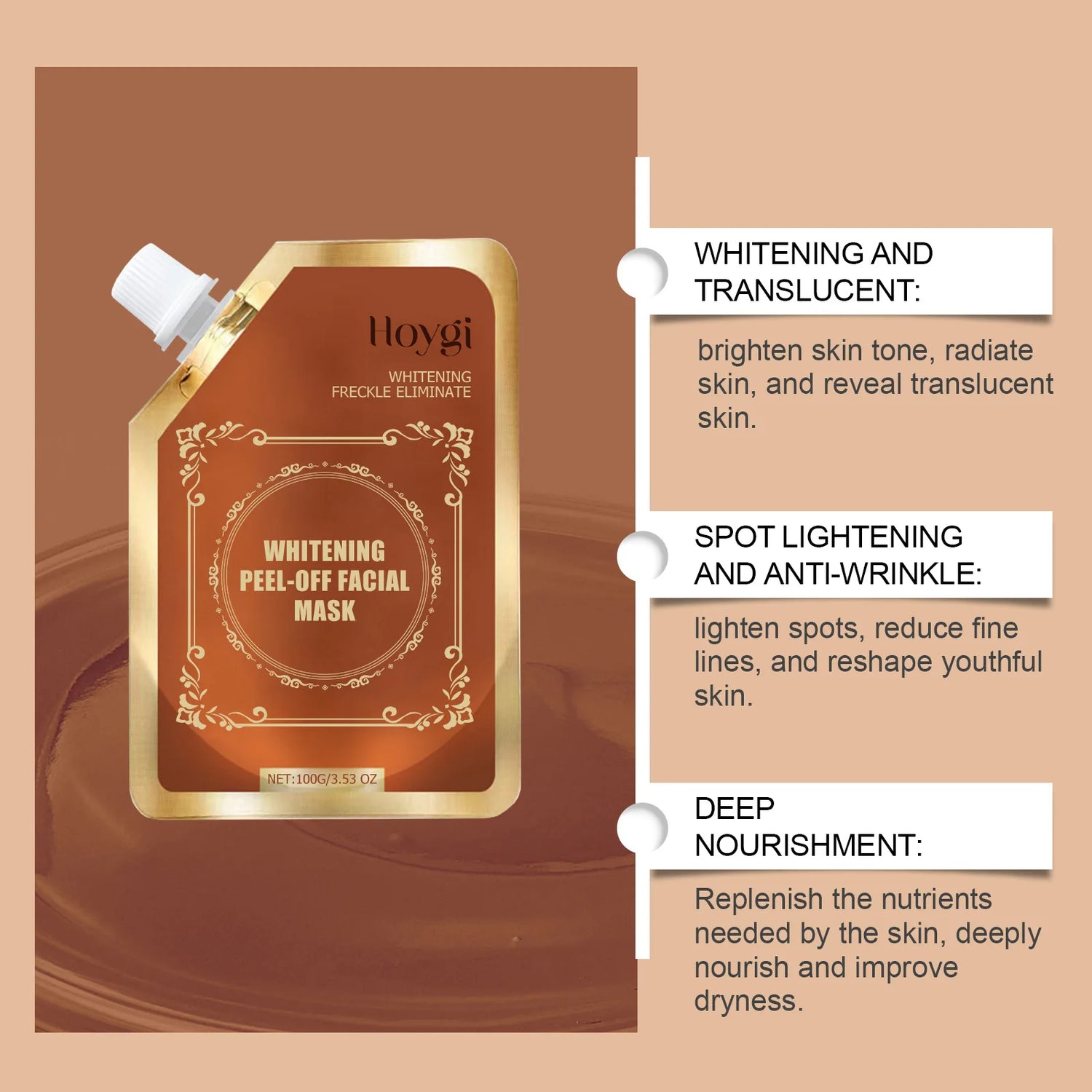 Brightening Peel off Mask Fade Dark Spot Blackhead Remover Deep Cleansing Hydrating Smooth Rejuvenation Moisturizing Jelly Mask