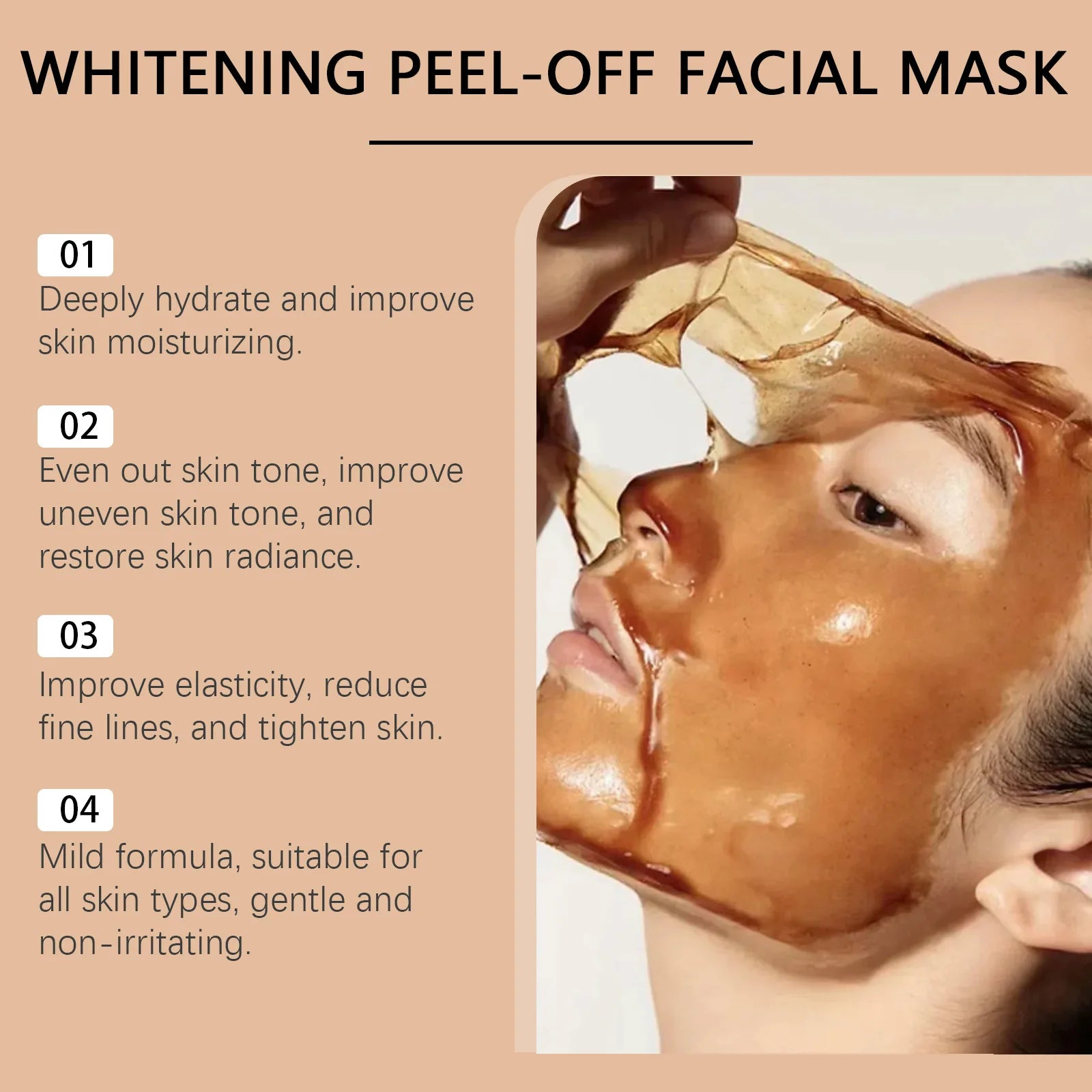 Brightening Peel off Mask Fade Dark Spot Blackhead Remover Deep Cleansing Hydrating Smooth Rejuvenation Moisturizing Jelly Mask