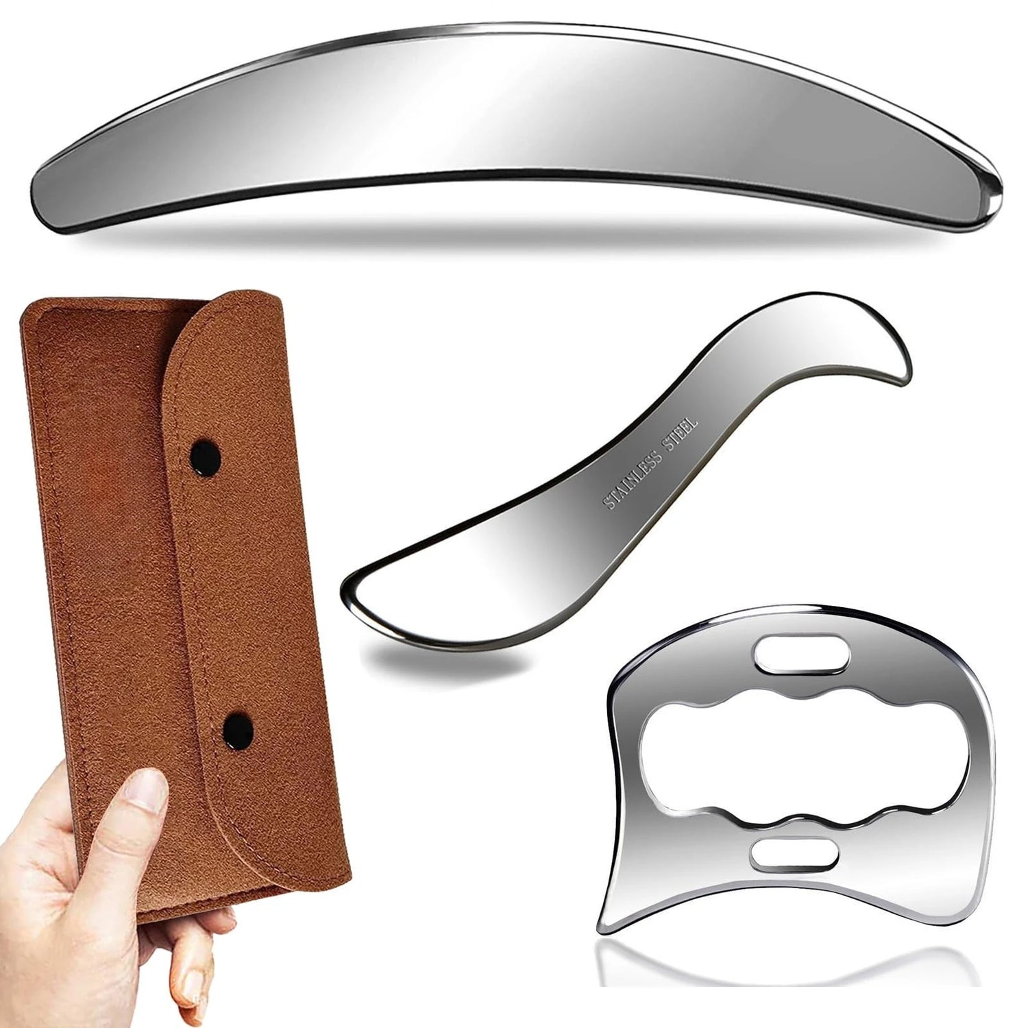 Stainless Steel Gua Sha Tool &amp; Muscle Scraper Tool &amp; Gua Sha Facial Tools