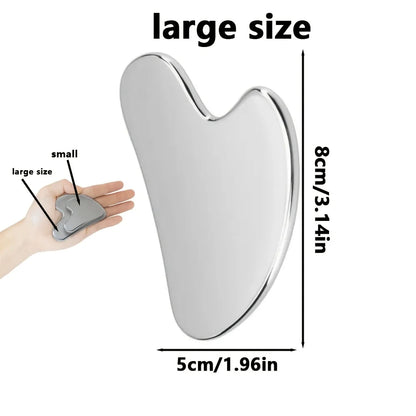 1pieces Stainless Steel GuaSha Massage Tool Gua Sha Board Beauty Skin Care Facial Tool Natural Universal Facial Silver Metal