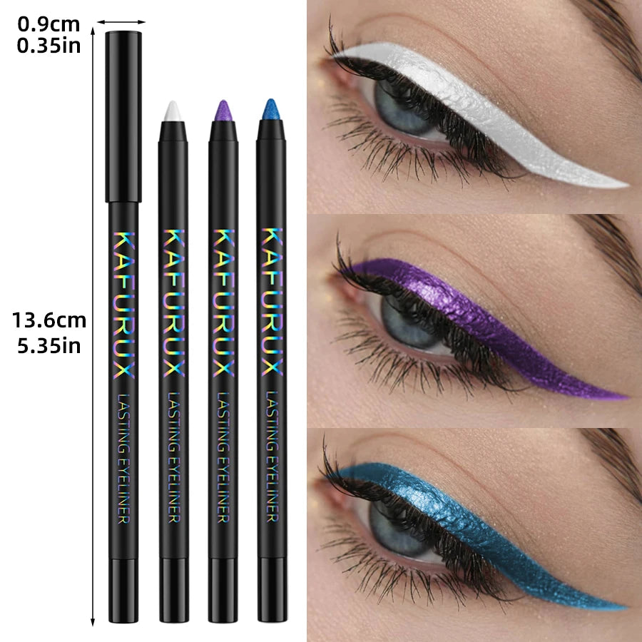 10-color 1pc colorful eyeliner pen,high pigmented waterproof  pearly shimmer metallic smokey punk gothic style eyeliner makeup