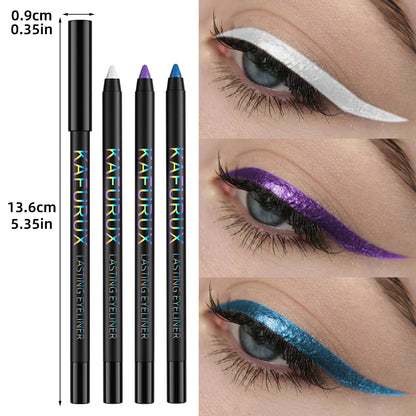 10-color 1pc colorful eyeliner pen,high pigmented waterproof  pearly shimmer metallic smokey punk gothic style eyeliner makeup