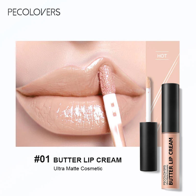 1PC Butter Gloss Non-Sticky Lip Gloss Long Lasting Nude Lip Makeup Hydrating Lip Gloss with Essential Oil Liquid Lipstick