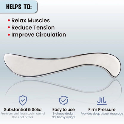 Gua Sha Stainless Steel Massage Tools Muscle Scraper Tool, Physiotherapy Tools, Muscle Gua Sha Tools Body Relaxation