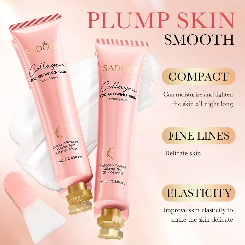 75ml Collagen Peel-Off Mask, Moisturizing and Easy-To-Apply, Multi-Effect Nourishment for the Skin, Firming, Lifting, and Reducing Fine Lines, Improving Skin Elasticity, Making the Skin Elastic, Delicate, and Smooth.