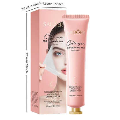 75ml Collagen Peel-Off Mask, Moisturizing and Easy-To-Apply, Multi-Effect Nourishment for the Skin, Firming, Lifting, and Reducing Fine Lines, Improving Skin Elasticity, Making the Skin Elastic, Delicate, and Smooth.