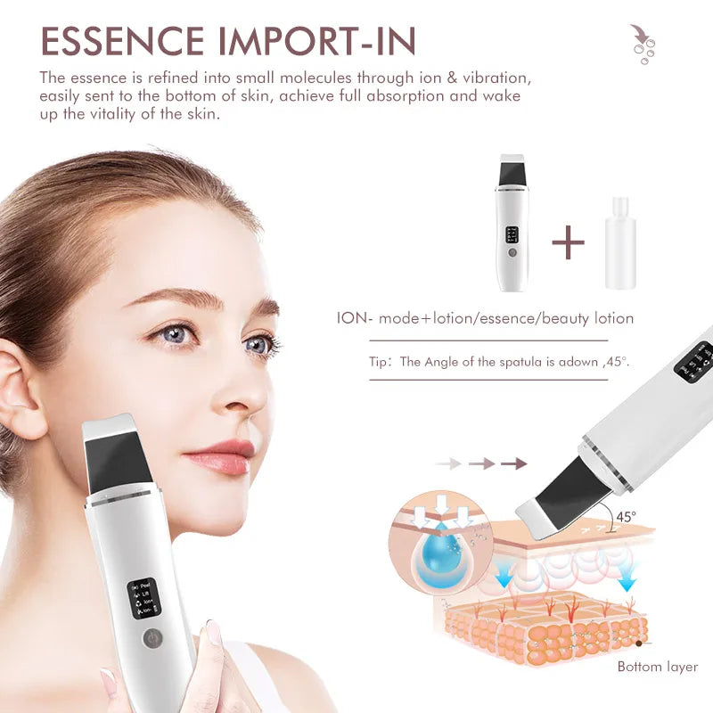 Ultrasonic Skin Scrubber Cleansing Device