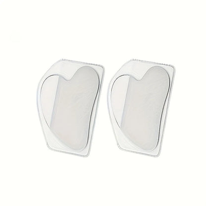 2pcs Stainless Steel Gua Sha Tool - Ultra-Thin Heart Shape with Triangle Edges for Face &amp; Hand Massage, Relaxation &amp; Muscle