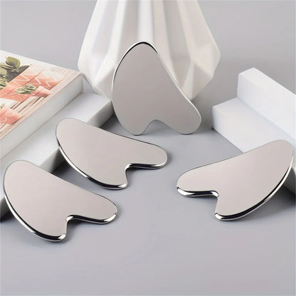 1pieces Stainless Steel GuaSha Massage Tool Gua Sha Board Beauty Skin Care Facial Tool Natural Universal Facial Silver Metal