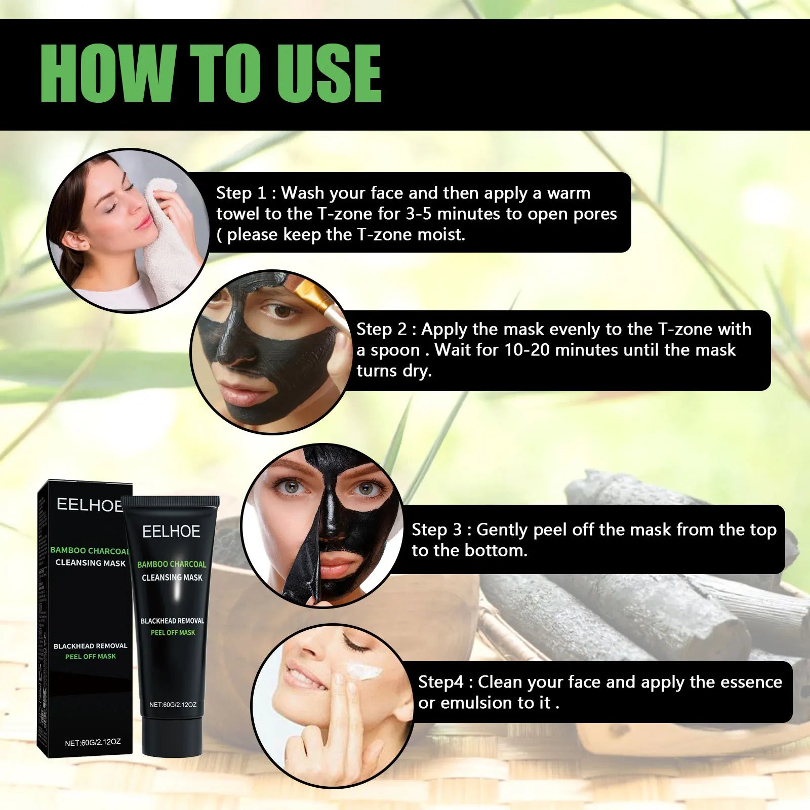 Bamboo Charcoal Blackhead Remover Mask