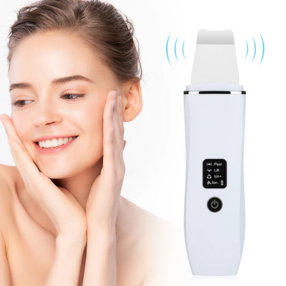 Ultrasonic Skin Scrubber Deep Face Cleaning Machine 4 Modes Peeling Shovel Facial Pore Cleaner Face Skin Scrubber Lift Machine