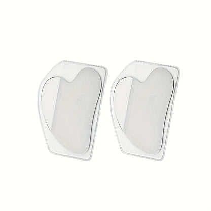 2pcs Stainless Steel Gua Sha Tool - Ultra-Thin Heart Shape with Triangle Edges for Face &amp; Hand Massage, Relaxation &amp; Muscle
