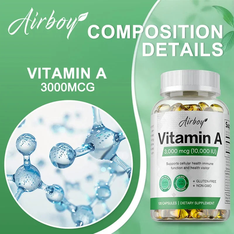 Vitamin A - Immune System &amp; Reproductive Function, Supports Healthy Skin &amp; Eyes, Antioxidant Activity