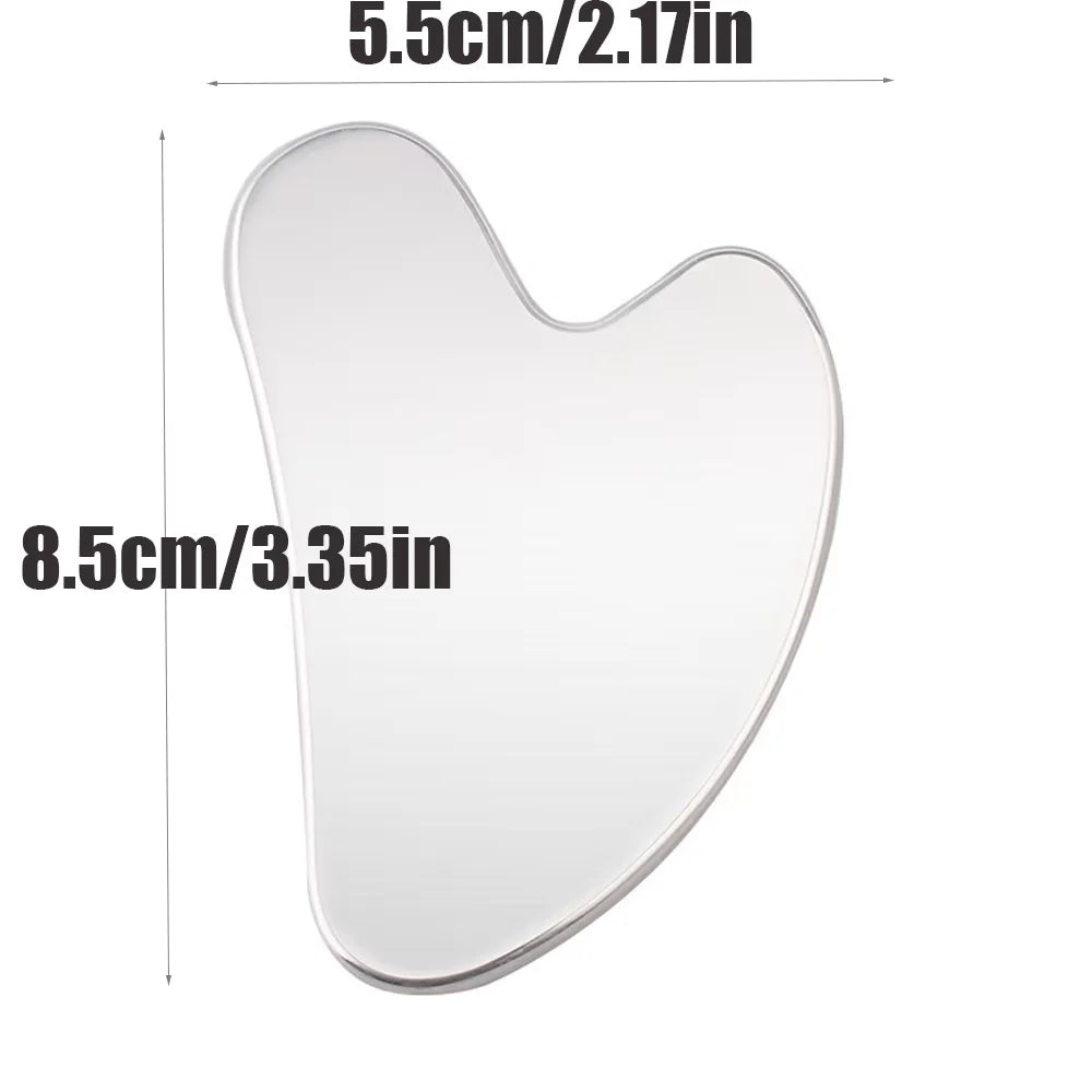 1pieces Stainless Steel GuaSha Massage Tool Gua Sha Board Beauty Skin Care Facial Tool Natural Universal Facial Silver Metal
