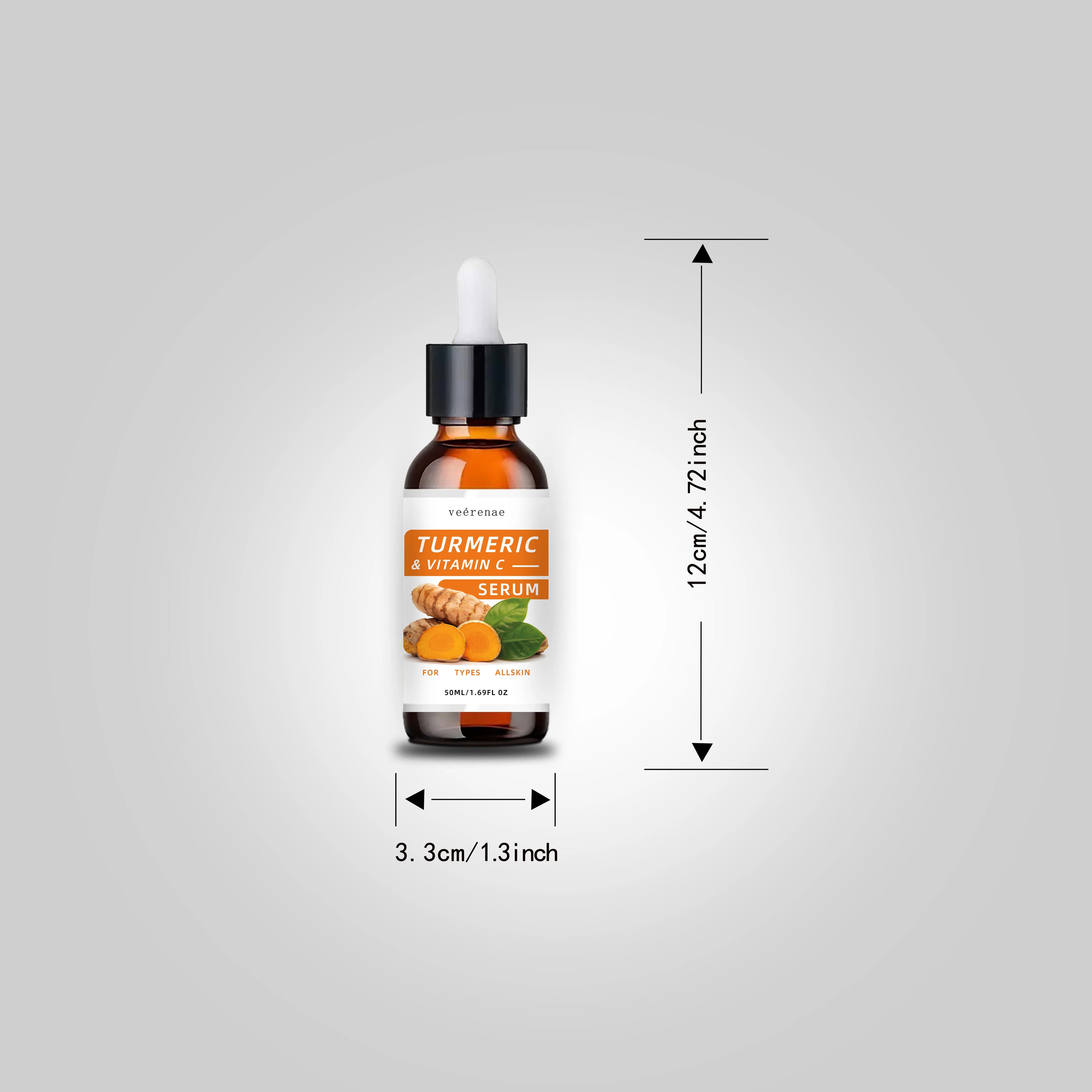 Turmeric &amp; Vitamin C Serum: Deep hydration, evens tone, unisex. Firms skin, all skin types, hypoallergenic. travel-friendly